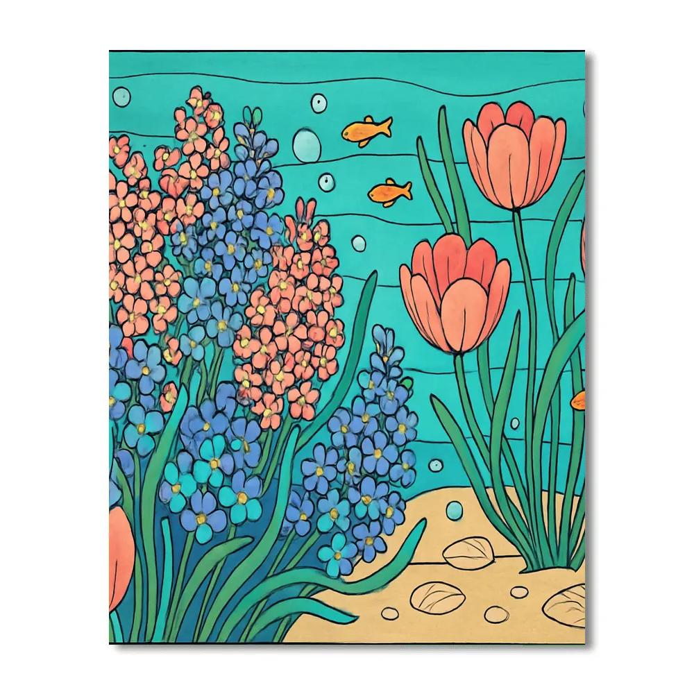 Floral Hyacinth Reef Bloomscape Number painting