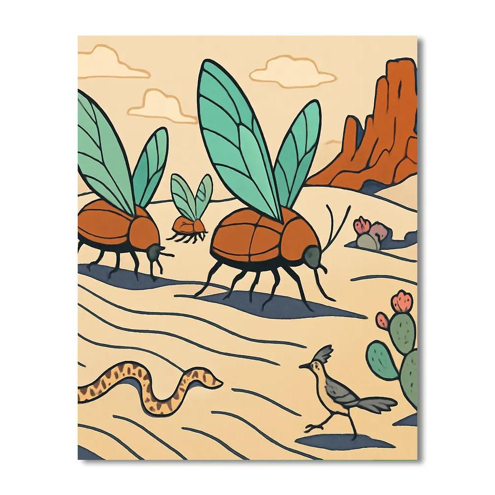 Desert Crafted Glasswing Caravan paint by number