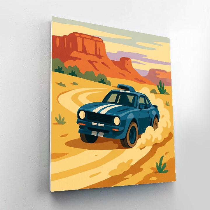 Desert Rally Scene In Cars Paint by numbers art