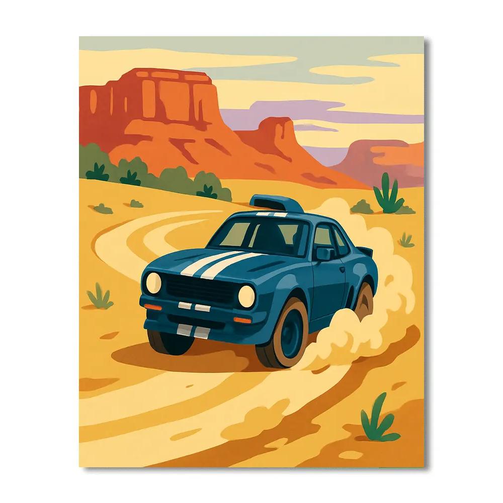 Desert Rally Scene In Cars Paint by numbers art