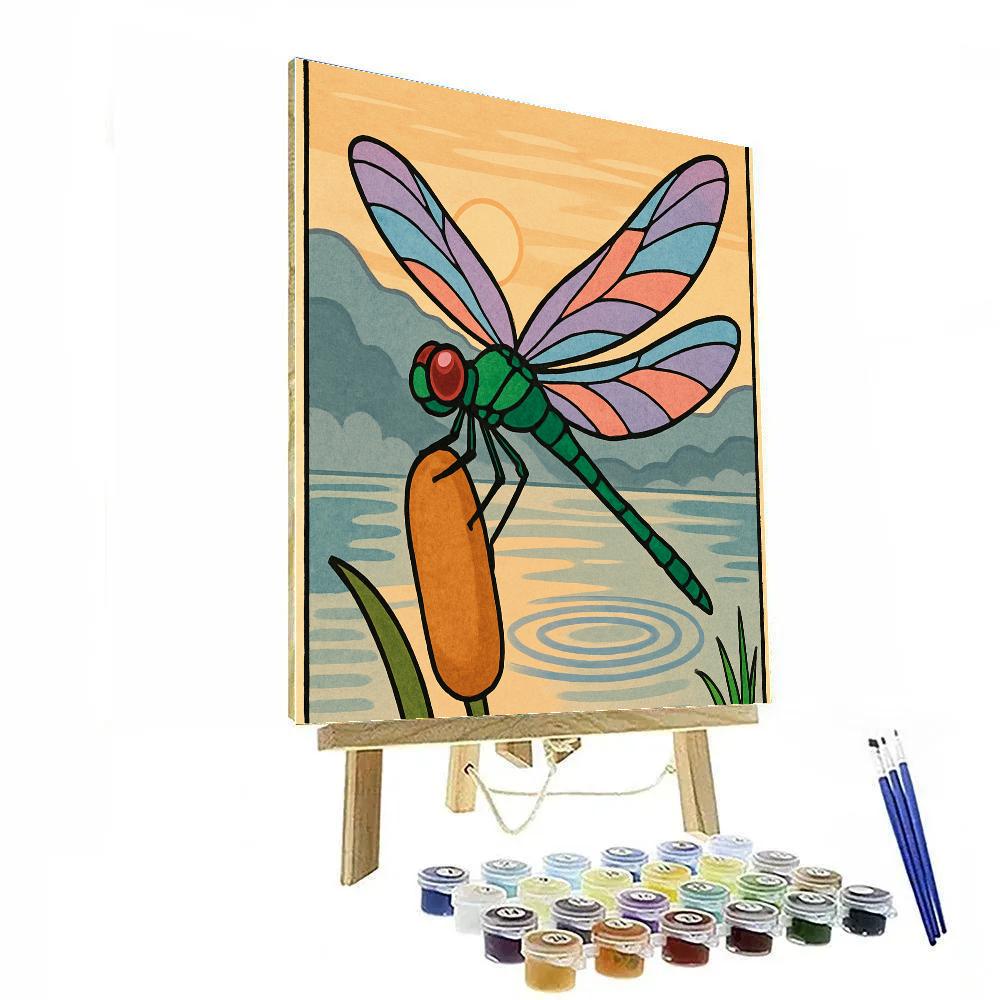 Reed Landing With Dragonfly Prism Wings Number painting