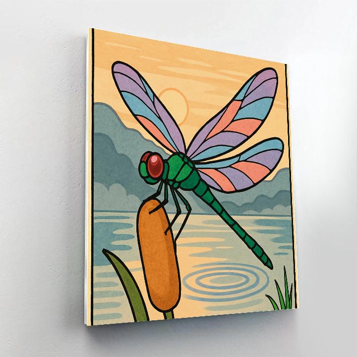 Reed Landing With Dragonfly Prism Wings Number painting