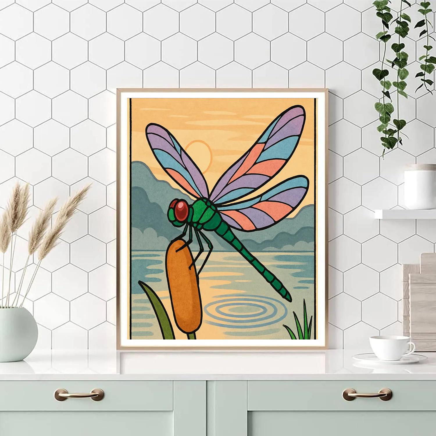 Reed Landing With Dragonfly Prism Wings Number painting