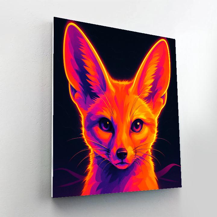 Neon Mirage Fennec Fox paint by number