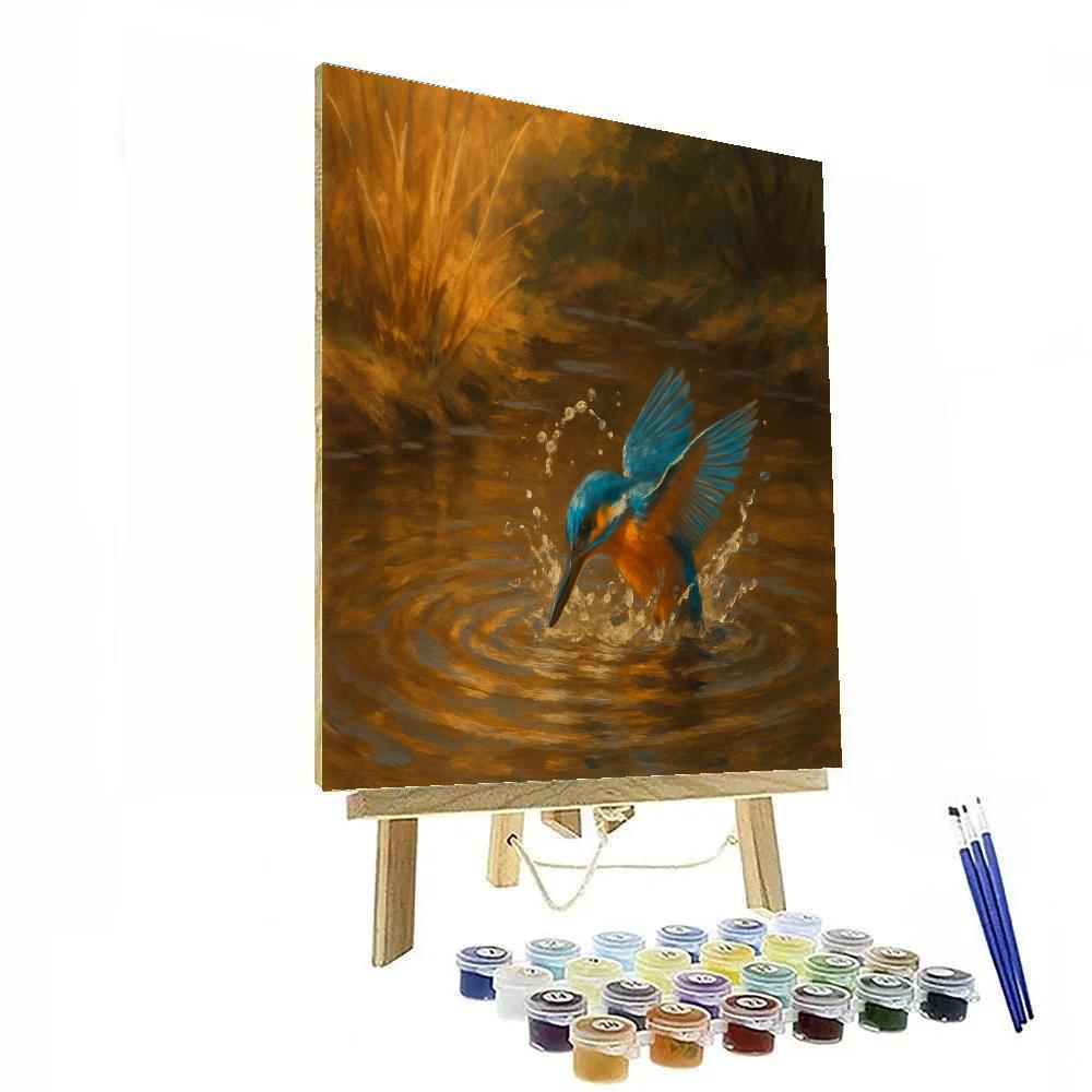 Kingfisher Splash In The Amber Creek DIY paint by numbers