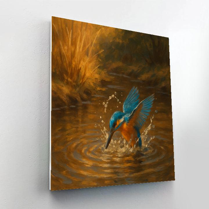 Kingfisher Splash In The Amber Creek DIY paint by numbers