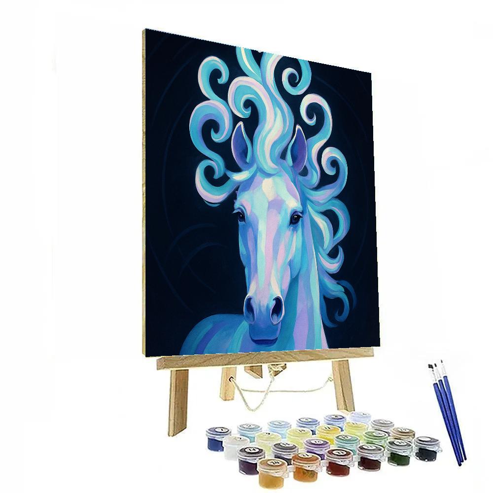 Iridescent Carousel Horse paint by numbers