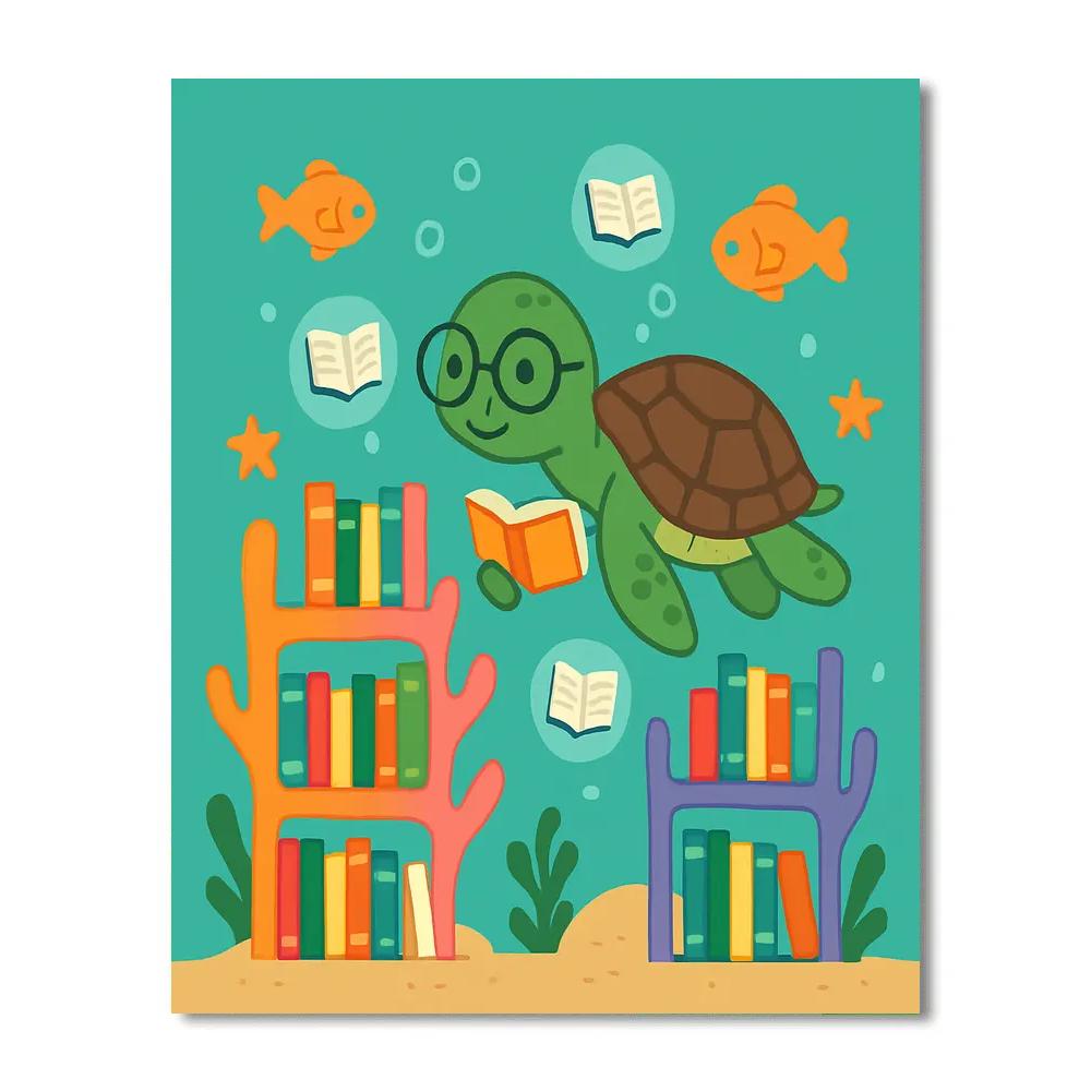 Comet Library Turtle Paint by numbers art