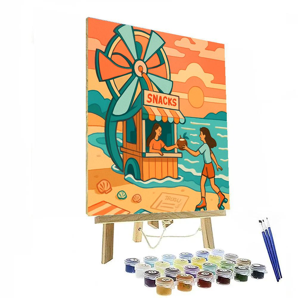 Tidewheel Beach Kiosk DIY paint by numbers