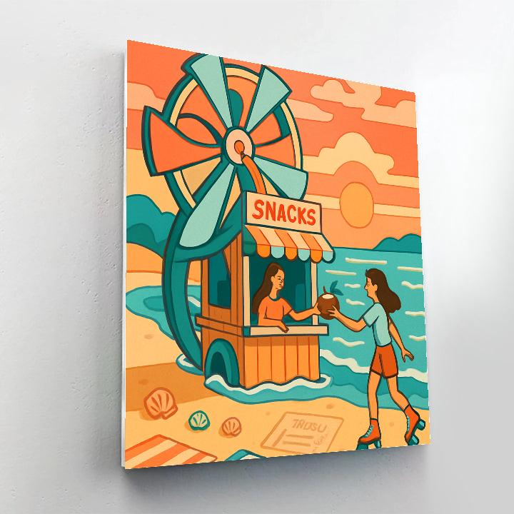 Tidewheel Beach Kiosk DIY paint by numbers