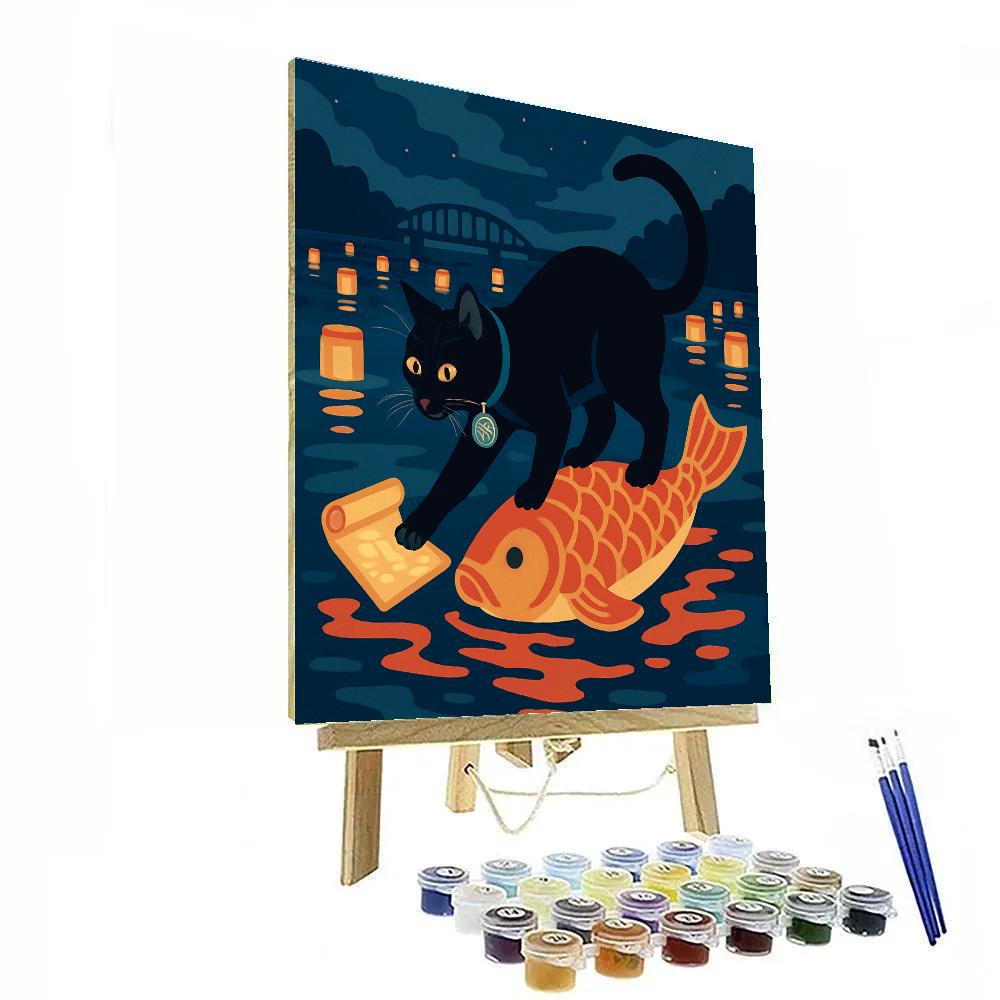 Lantern Festival Cat Navigator Paint by numbers art