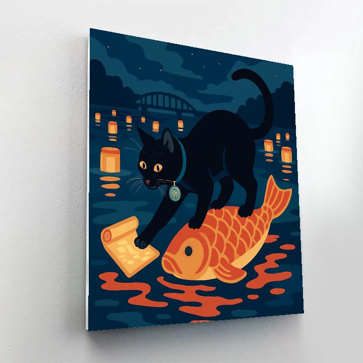 Lantern Festival Cat Navigator Paint by numbers art
