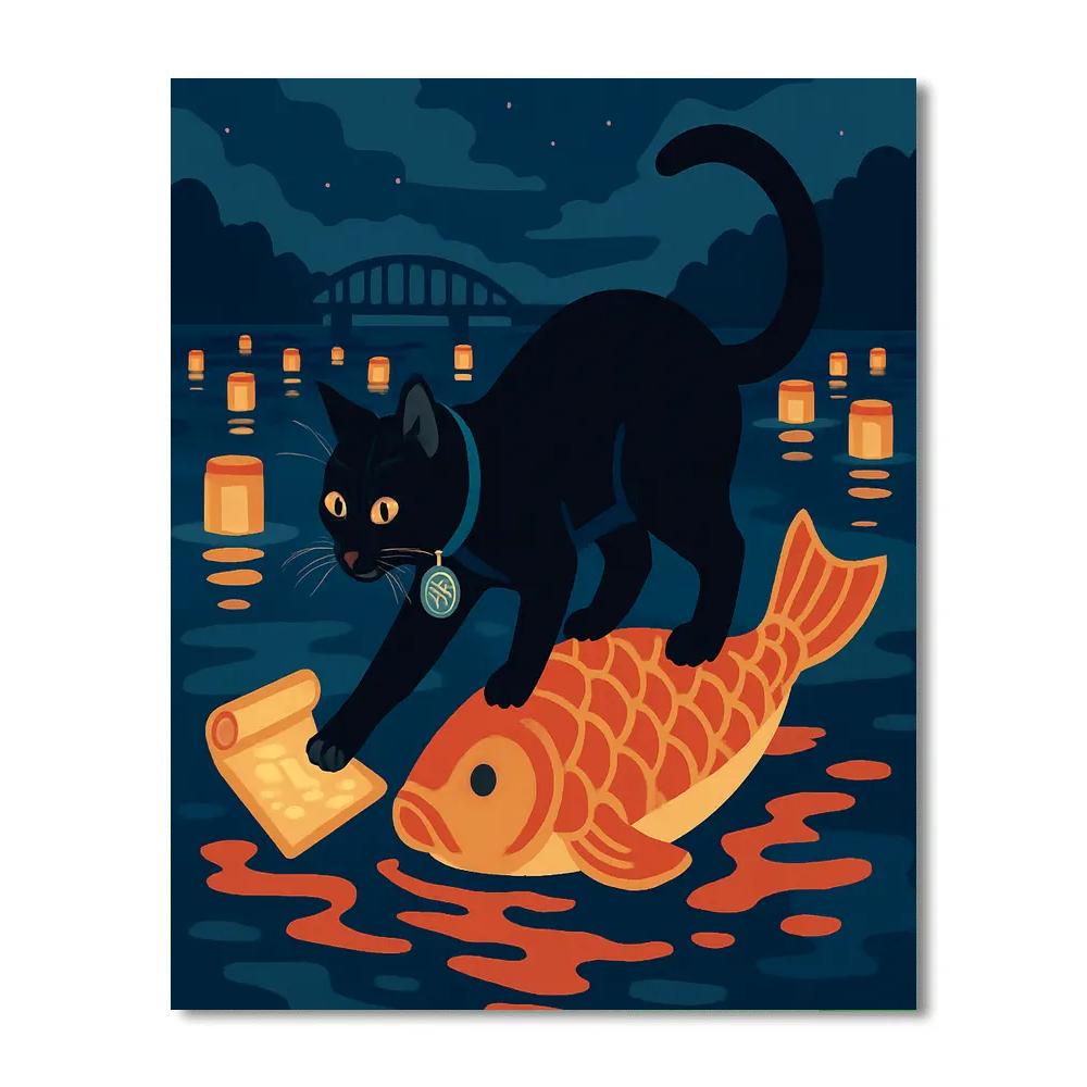 Lantern Festival Cat Navigator Paint by numbers art