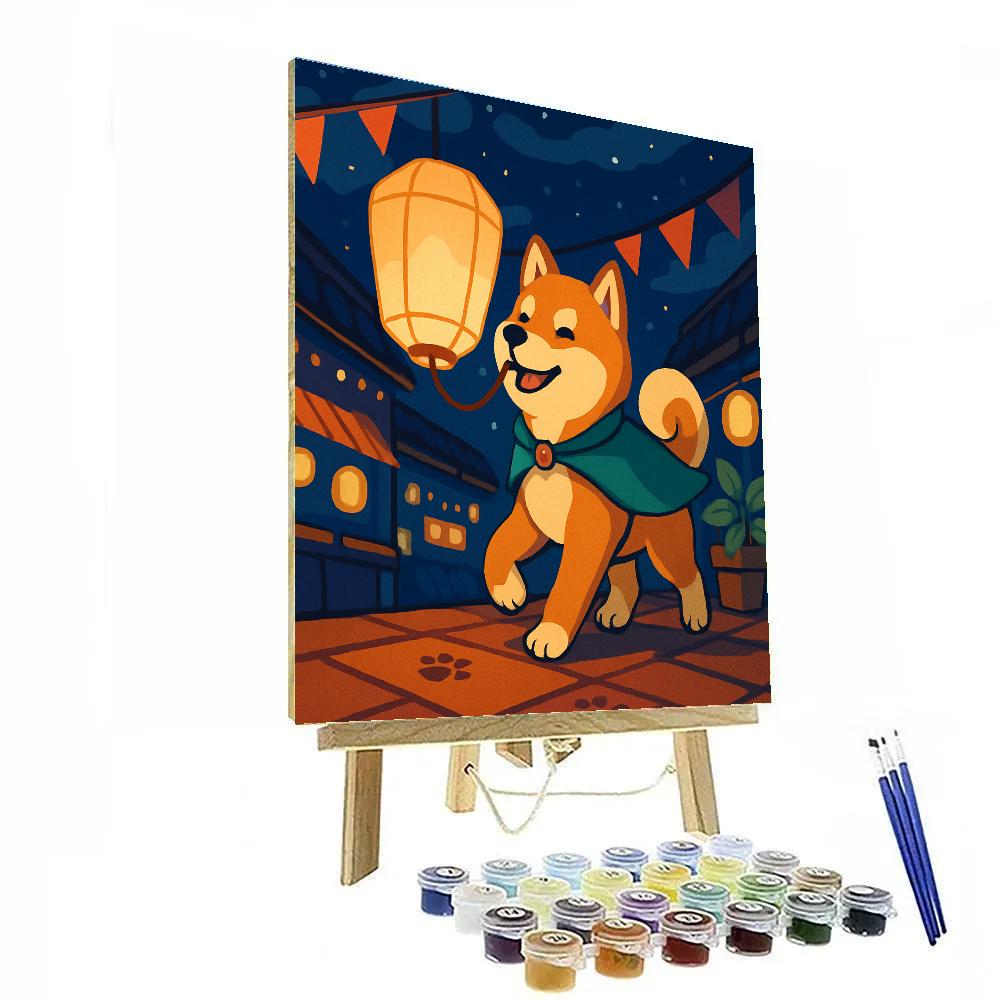 Sky Lantern Dog Parade Paint by numbers art