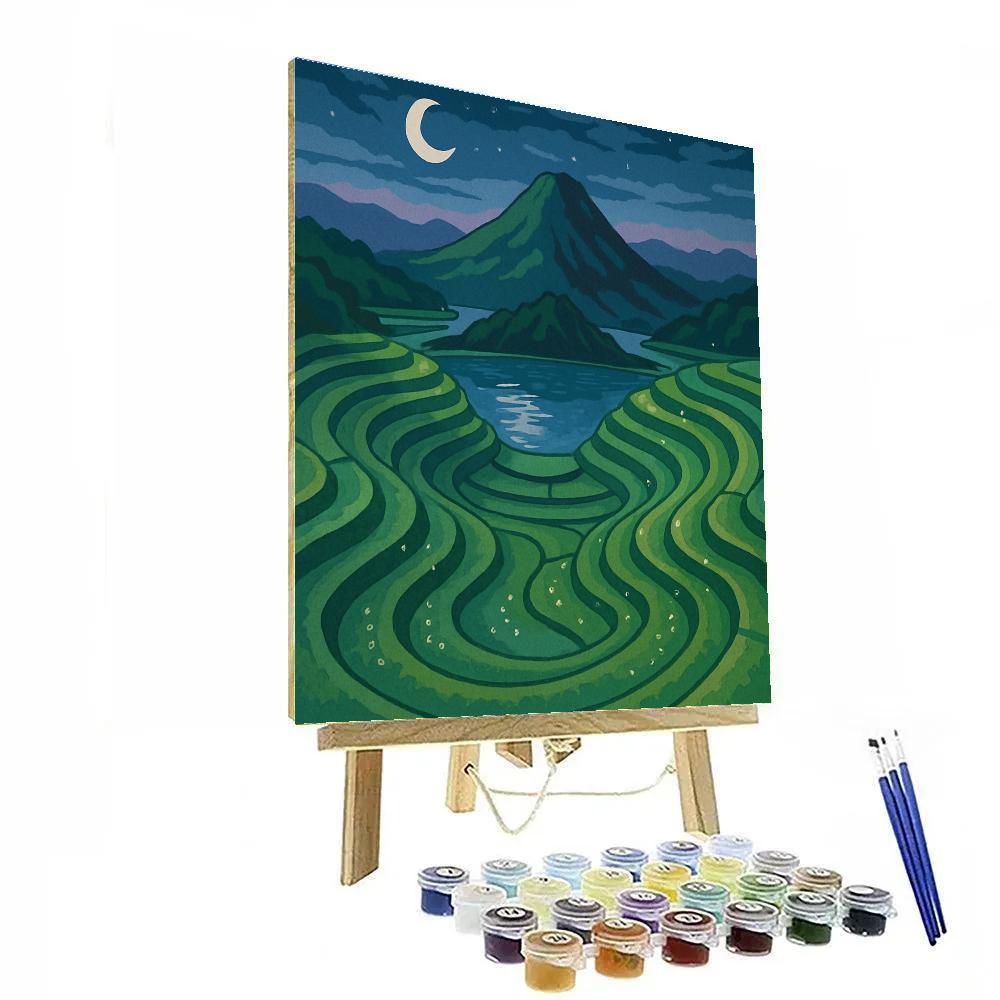 Moonlit Terraces Landscape Drift paint by numbers