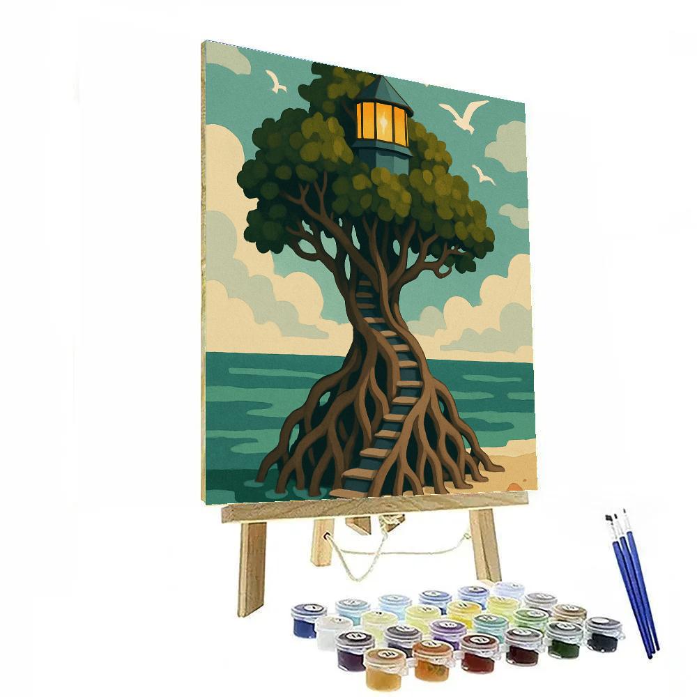 Saltwind Tree Lighthouse Mangrove paint by numbers