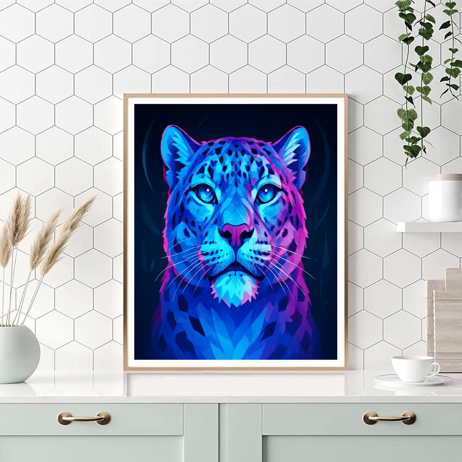 Prismatic Snow Leopard Sentinel paint by numbers