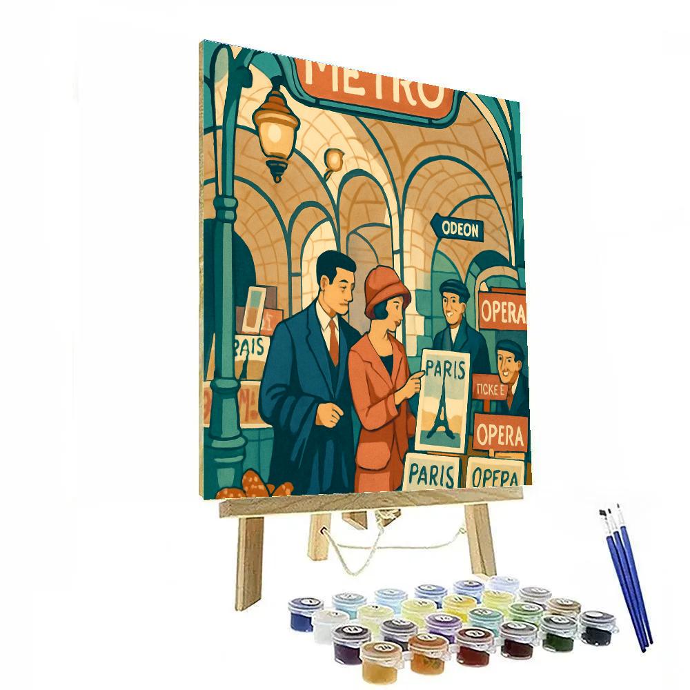 Paris Metro Poster Market Painting by numbers kit