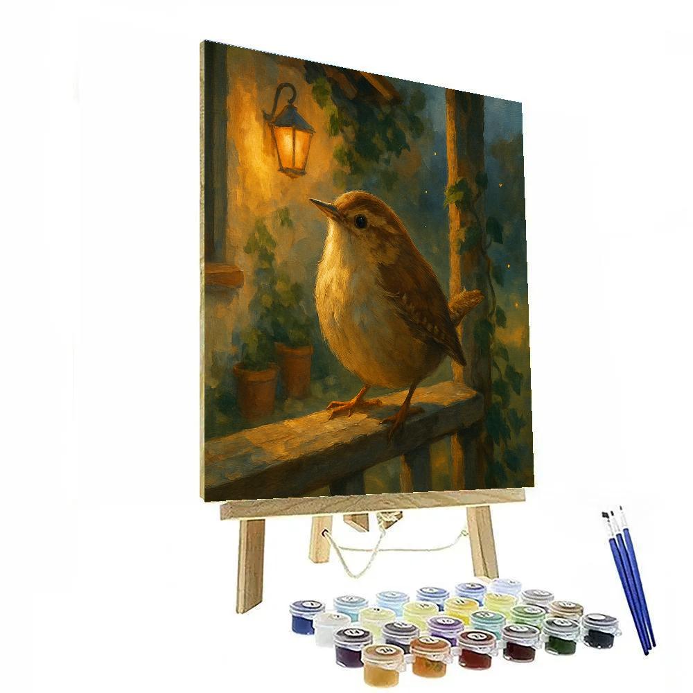 Lantern Glow On The Wren Porch paint by color