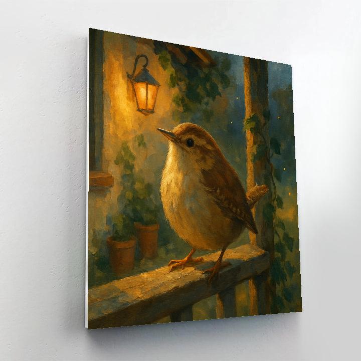 Lantern Glow On The Wren Porch paint by color