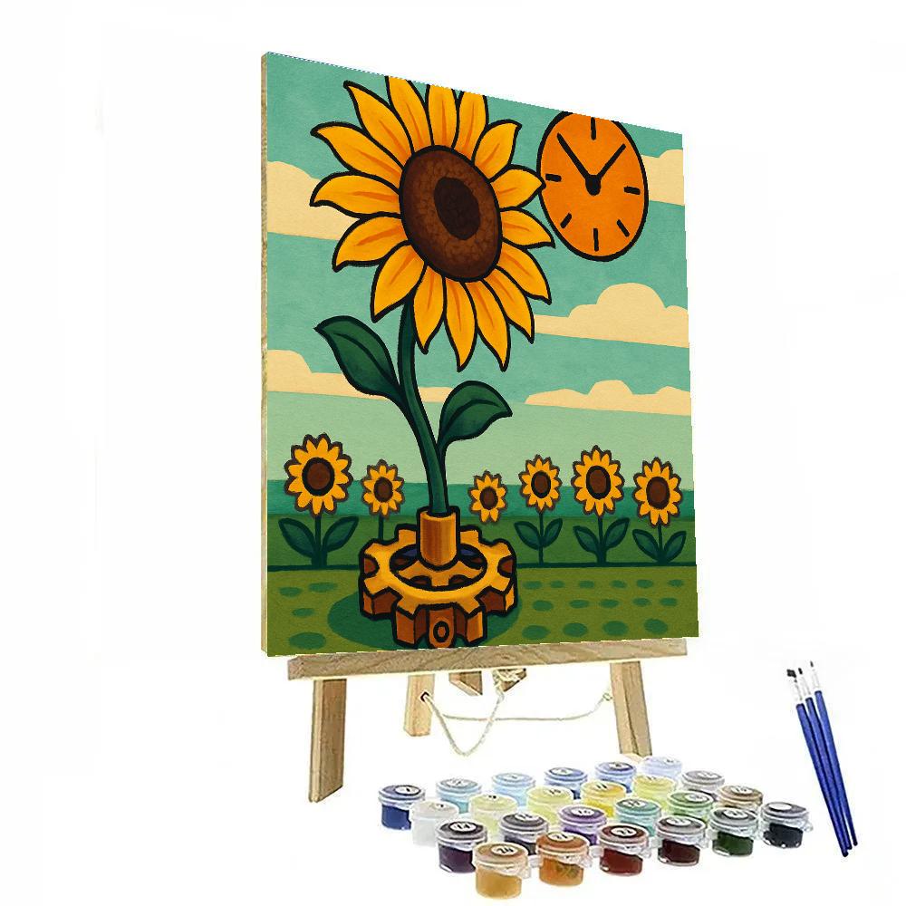 Clockwork Orchard Sunflower Number painting