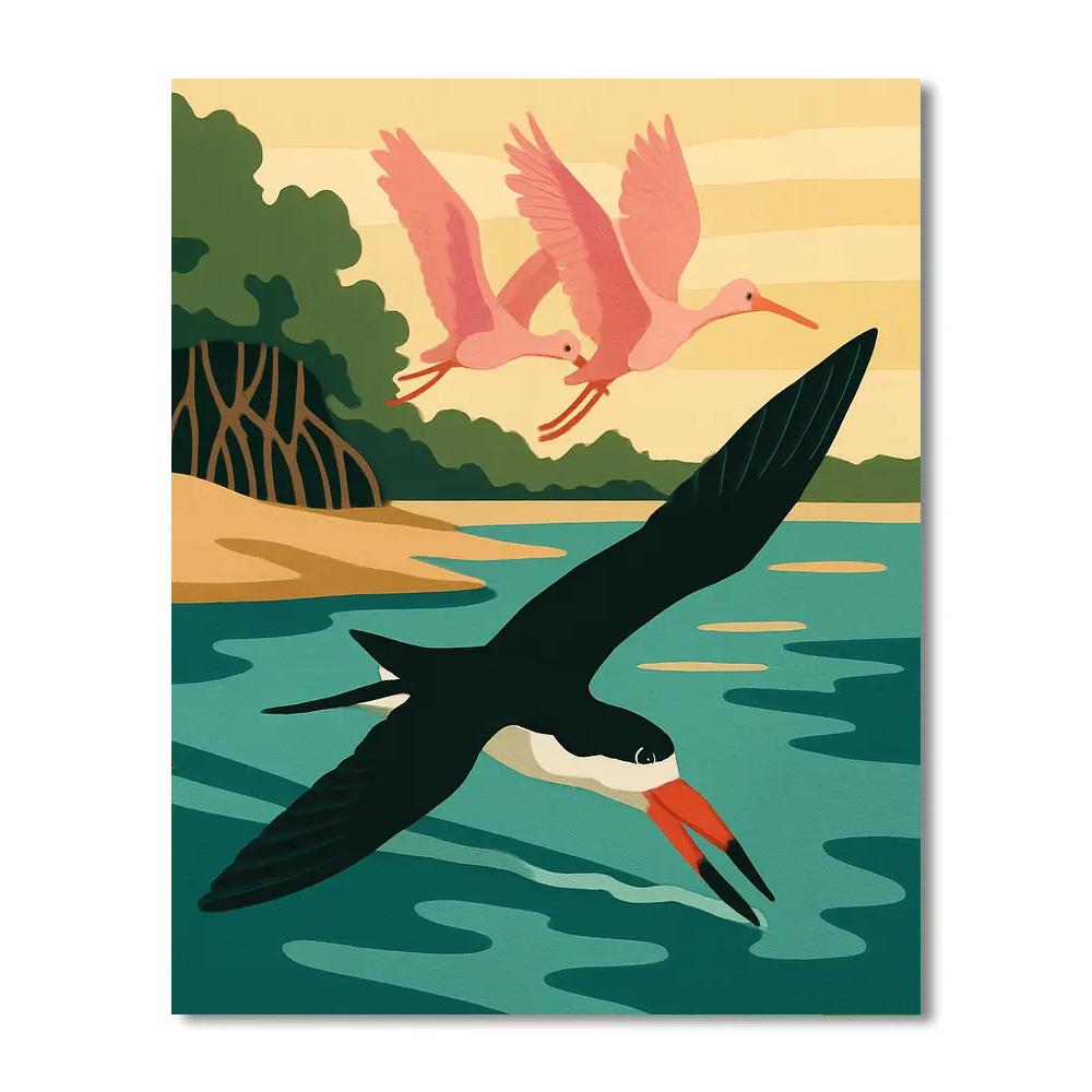 Sky Loom Birds Of The River Delta DIY paint by numbers