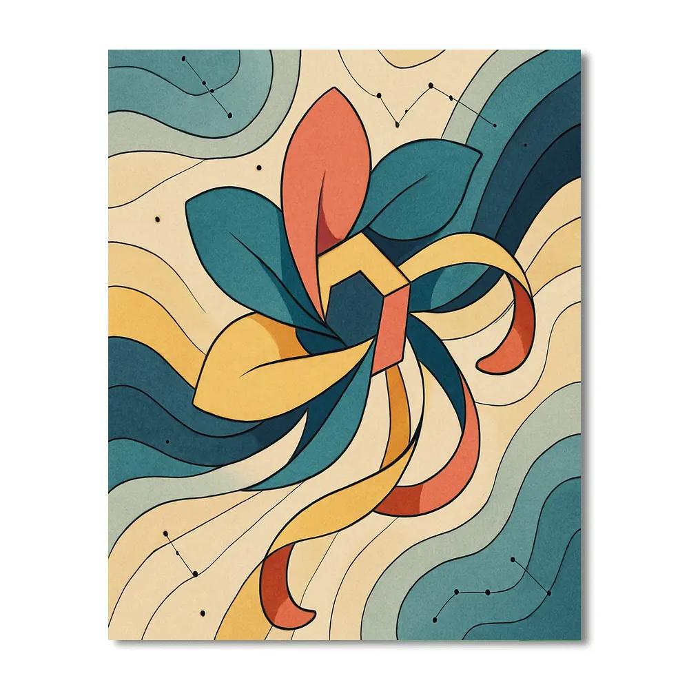 Lattice Bloom Abstract Drift Painting by numbers kit