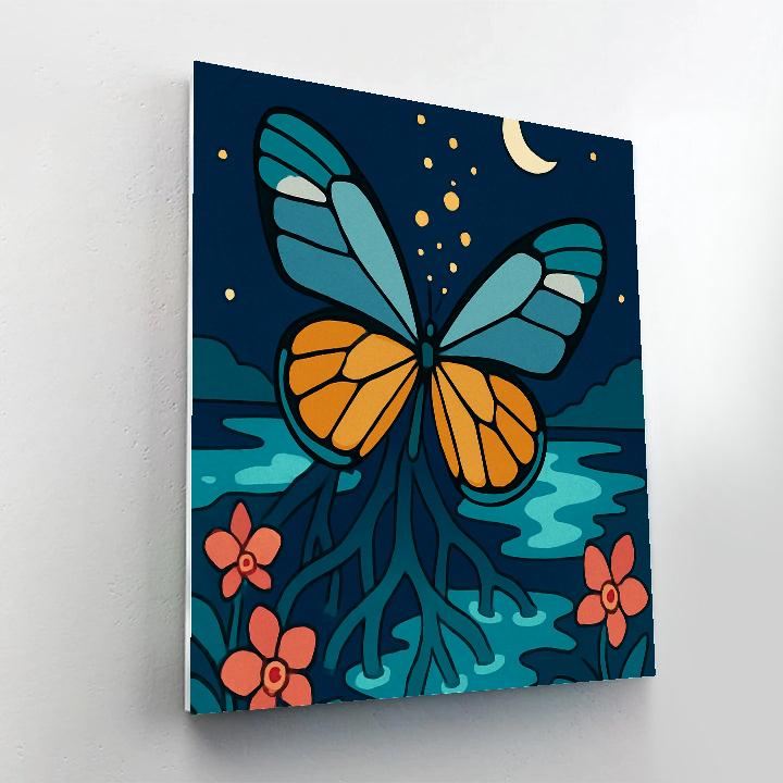Butterfly Lanterns Of The Mangrove Night Number painting