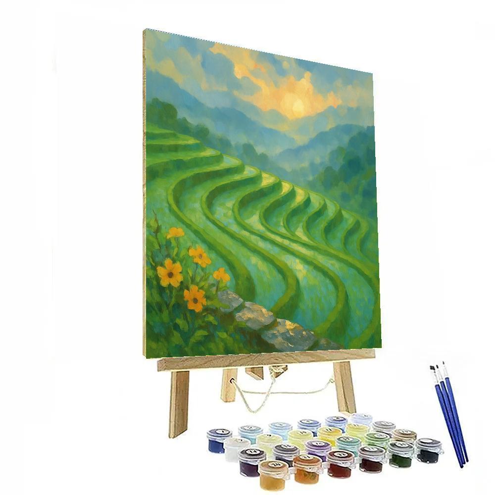 Sunlit Terraces After The First Rain Numbered painting kits