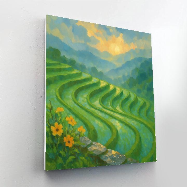 Sunlit Terraces After The First Rain Numbered painting kits