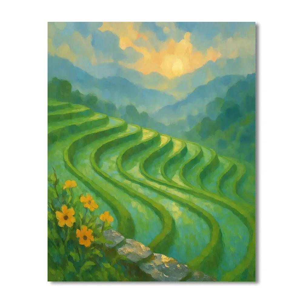 Sunlit Terraces After The First Rain Numbered painting kits