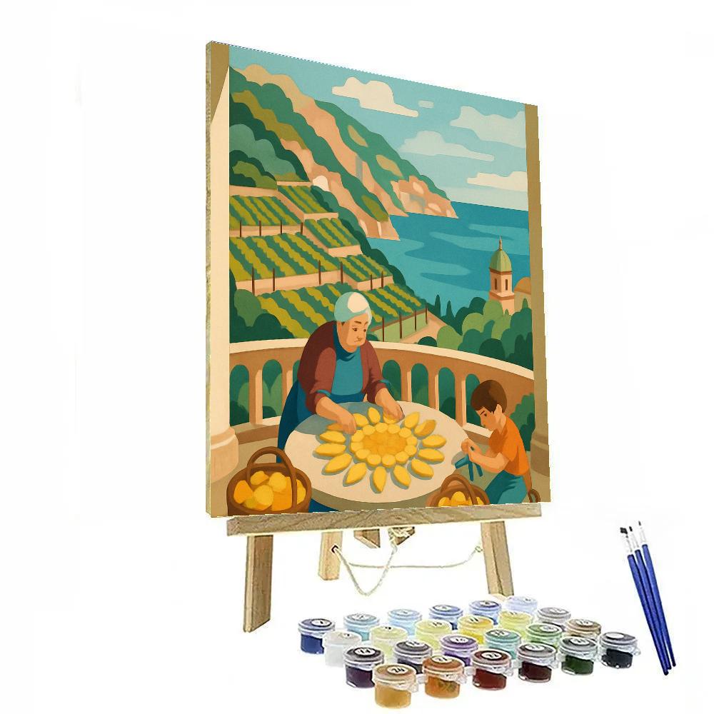 Citrus Terraces Under Italy Sky paint by color