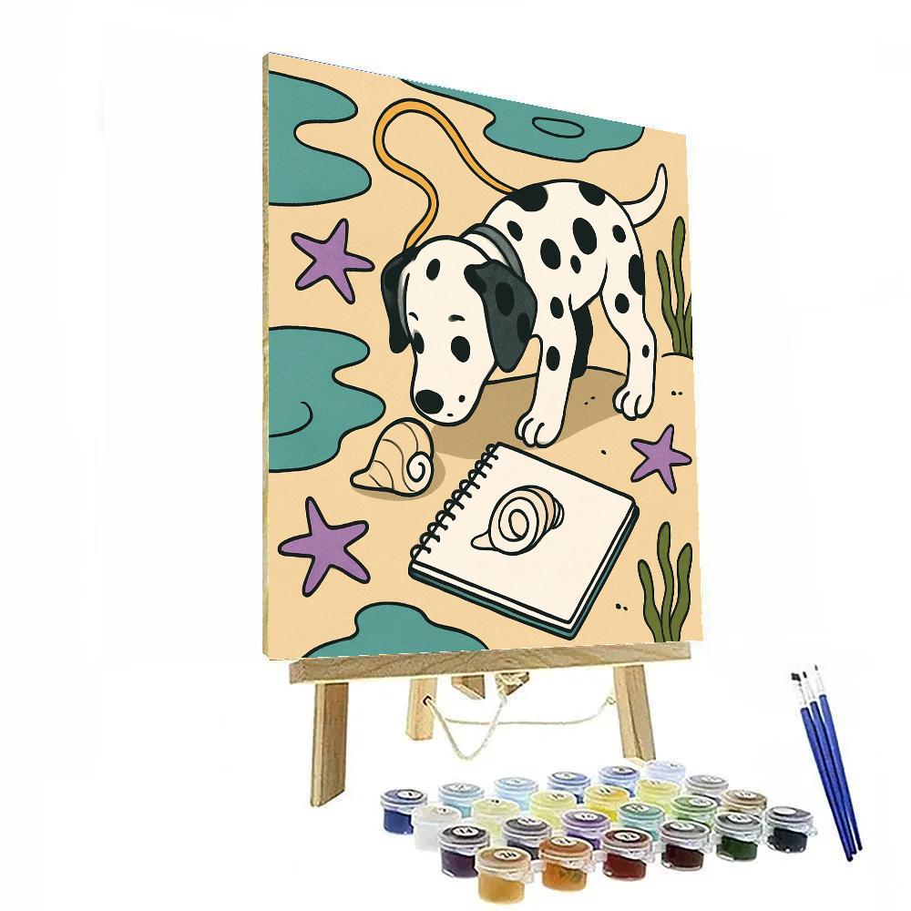 Tidepool Sketchbook With Dog Companion painting number kit