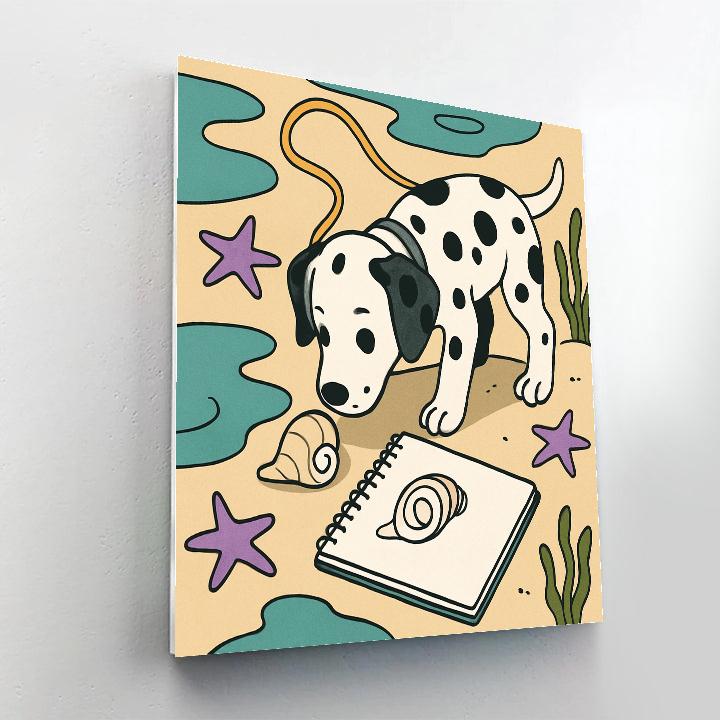 Tidepool Sketchbook With Dog Companion painting number kit