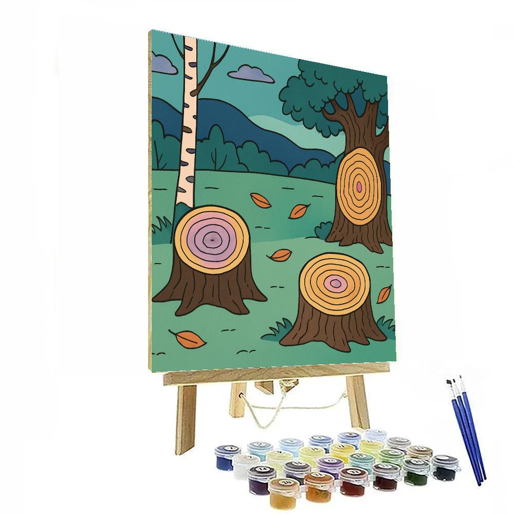 Grove Of Time With Tree Rings paint by numbers