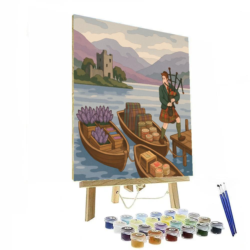 Lochside Market In Scotland paint by numbers
