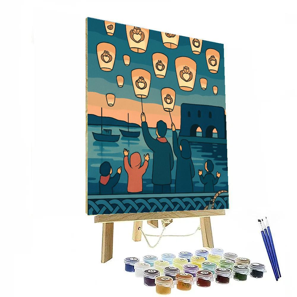 Claddagh Lanterns Over Ireland Harbor DIY paint by numbers
