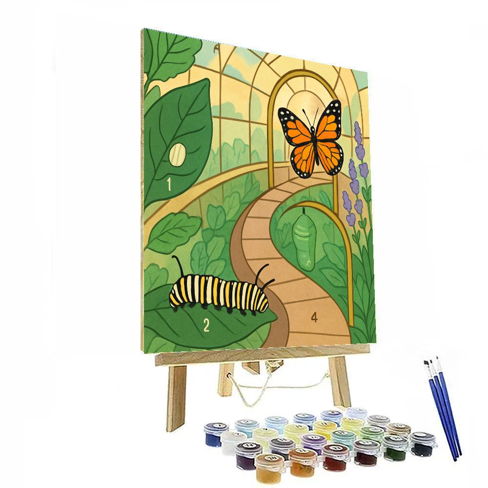 Metamorphosis Spiral With Butterfly Finale Painting by numbers kit