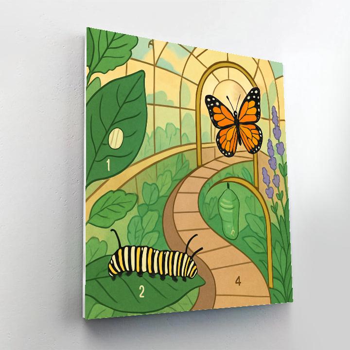 Metamorphosis Spiral With Butterfly Finale Painting by numbers kit