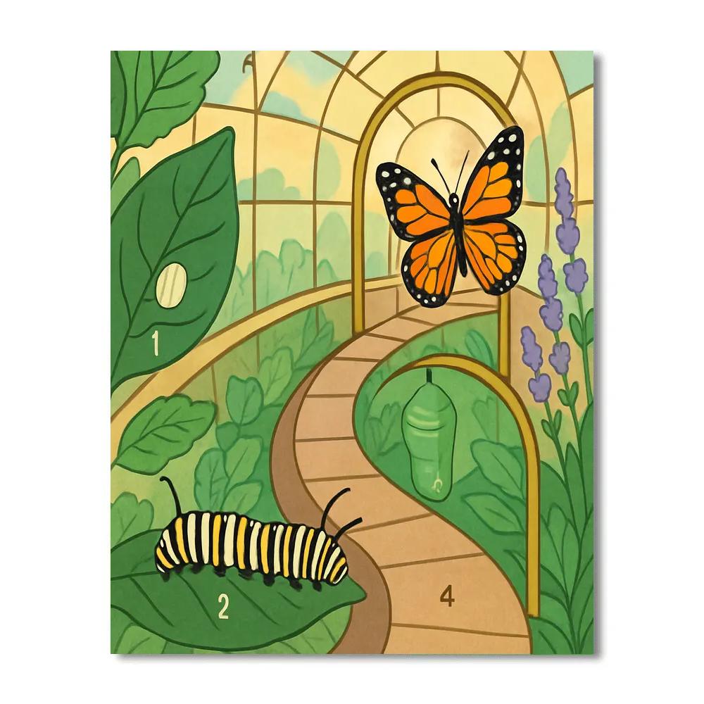 Metamorphosis Spiral With Butterfly Finale Painting by numbers kit