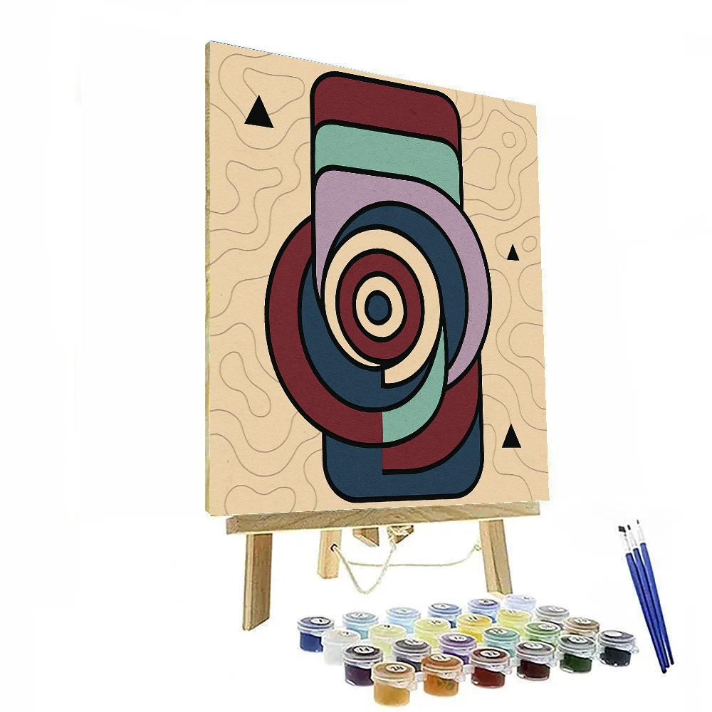 Topographic Echoes With Abstract Core paint by numbers