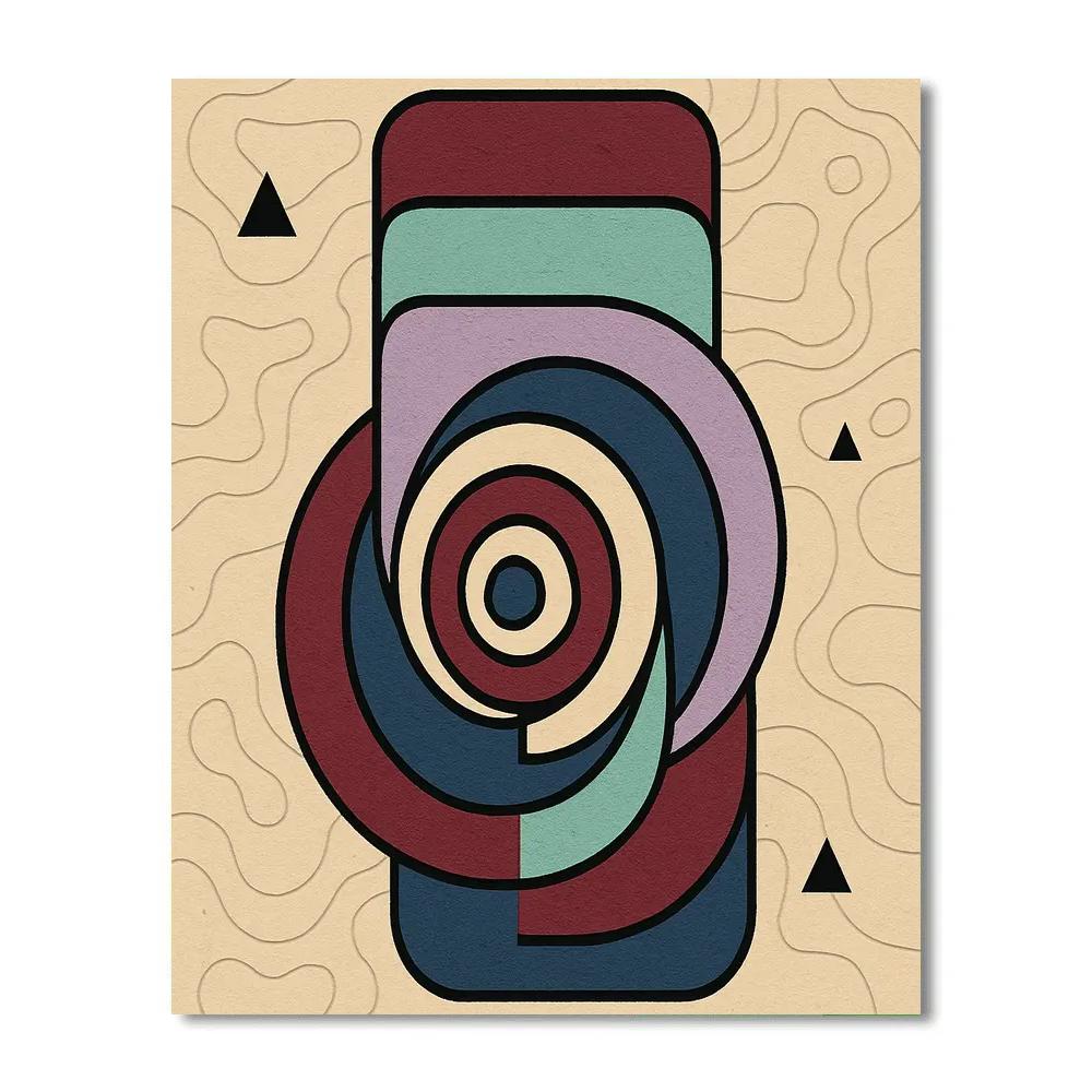 Topographic Echoes With Abstract Core paint by numbers