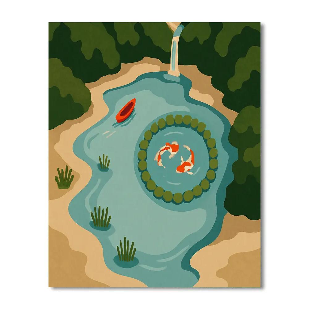 Map-Cove Lake Illustration Paint by numbers kits