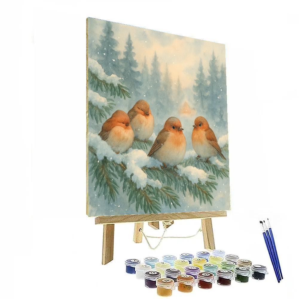 Snowy Finch Hearth Of Pines Painting by numbers kit