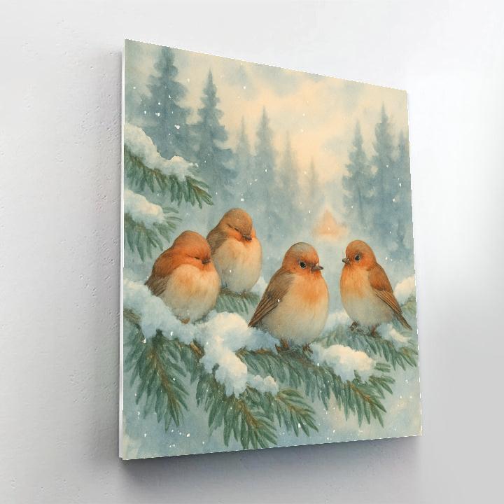 Snowy Finch Hearth Of Pines Painting by numbers kit