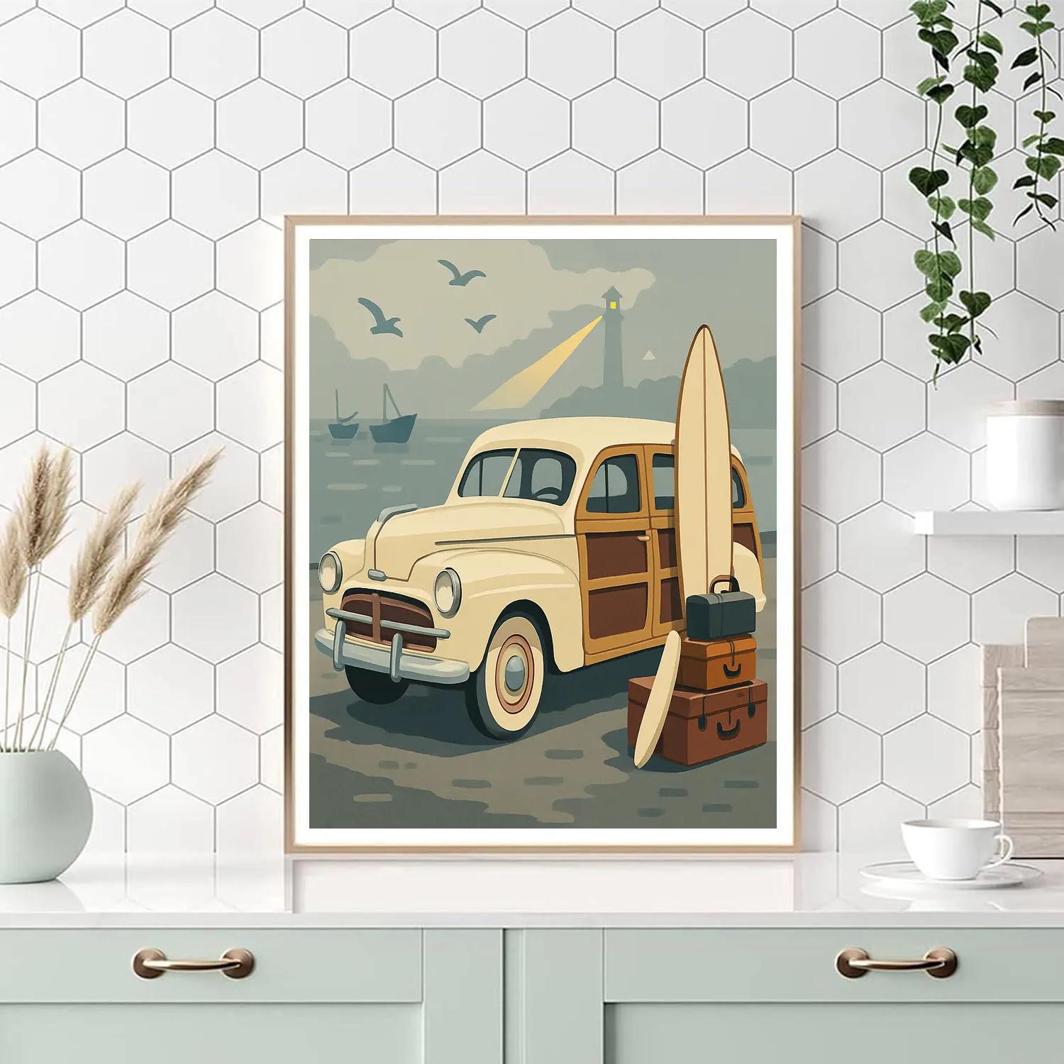 Harbor Road Trip With Cars paint by color