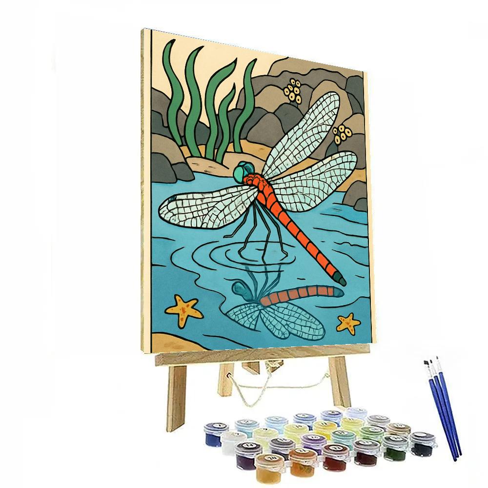 Tidepool Mirrors With Dragonfly Interior Number painting