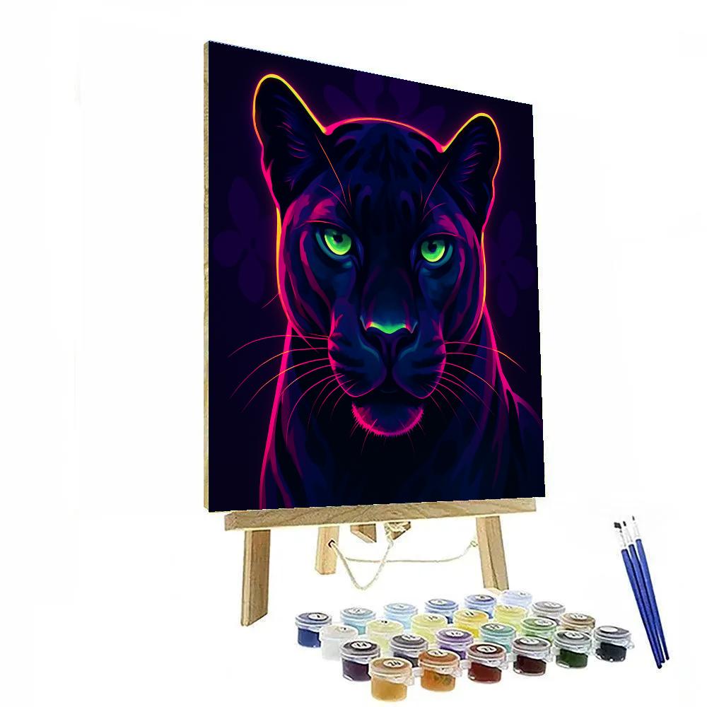 Midnight Orchid Panther Numbered painting kits