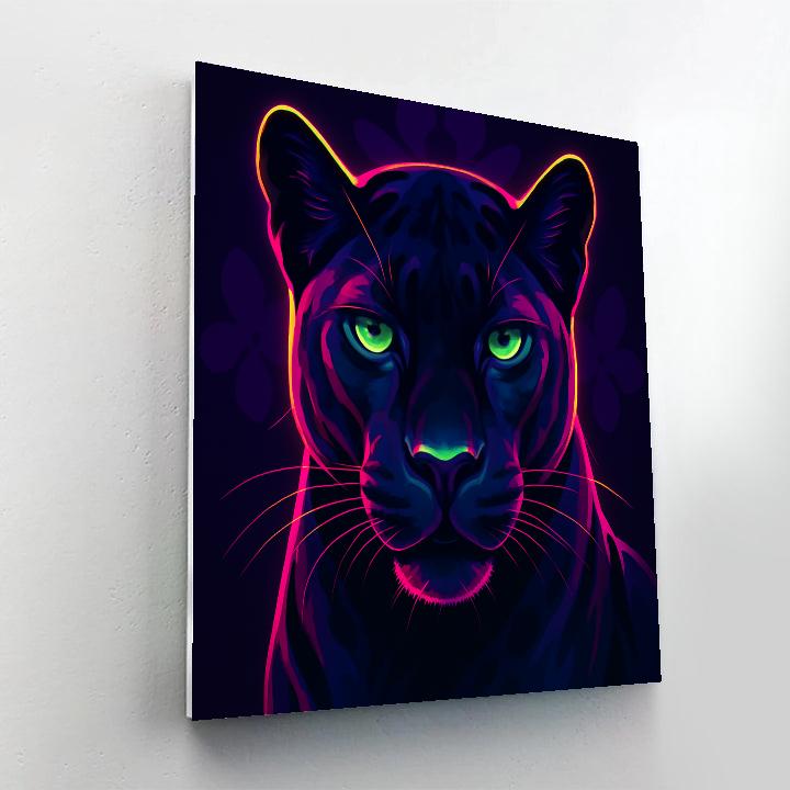 Midnight Orchid Panther Numbered painting kits