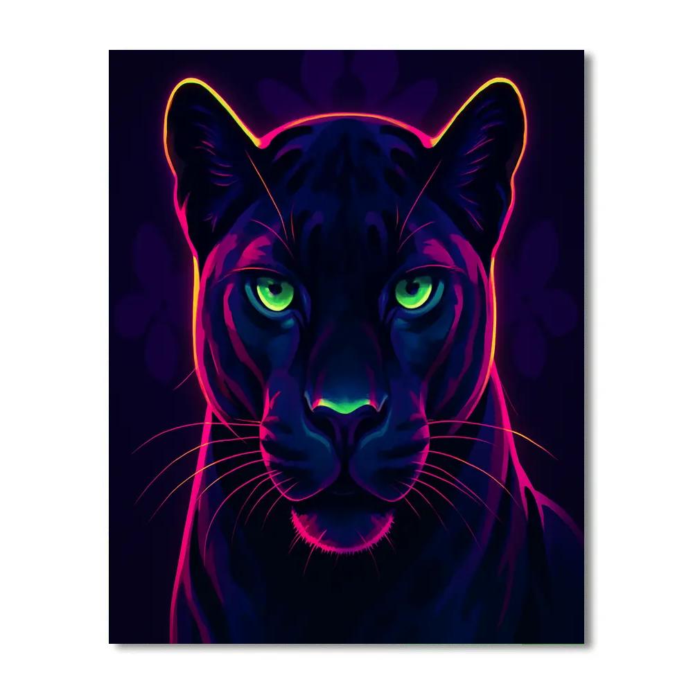 Midnight Orchid Panther Numbered painting kits